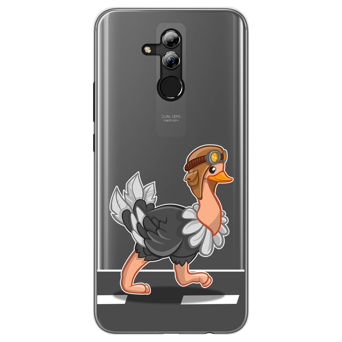 Funda Gel Transparente para Huawei Mate 20 Lite diseño Avestruz Dibujos
