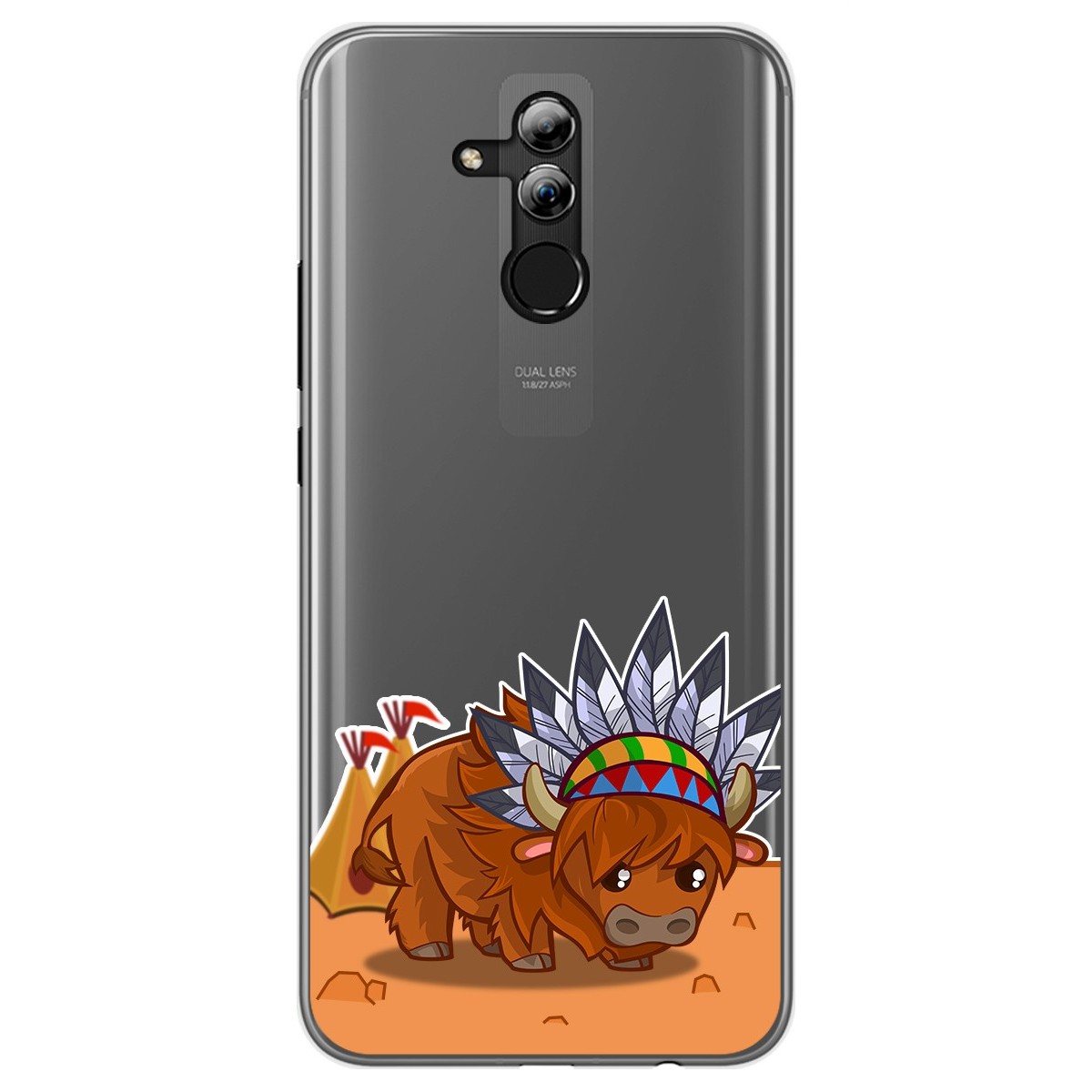 Funda Gel Transparente para Huawei Mate 20 Lite diseño Bufalo Dibujos