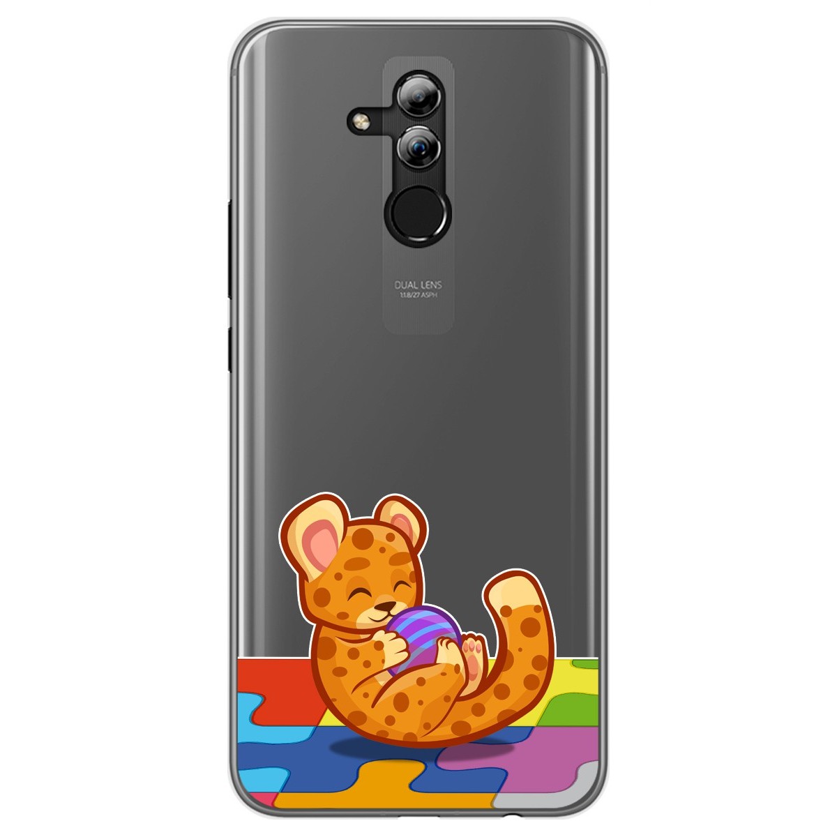 Funda Gel Transparente para Huawei Mate 20 Lite diseño Leopardo Dibujos