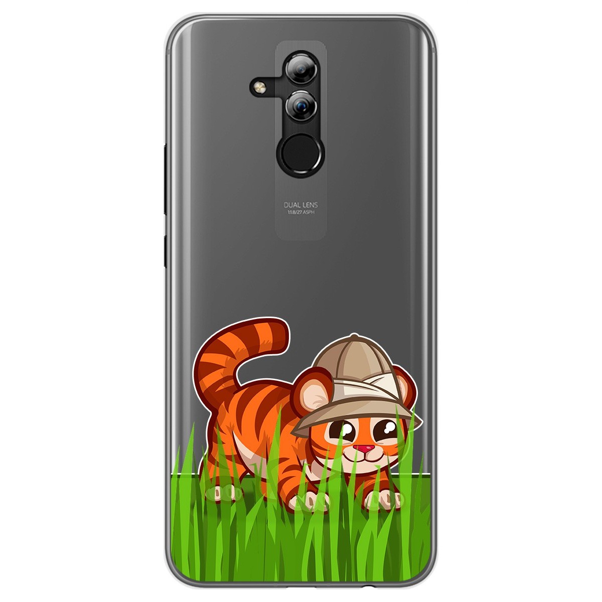 Funda Gel Transparente para Huawei Mate 20 Lite diseño Tigre Dibujos