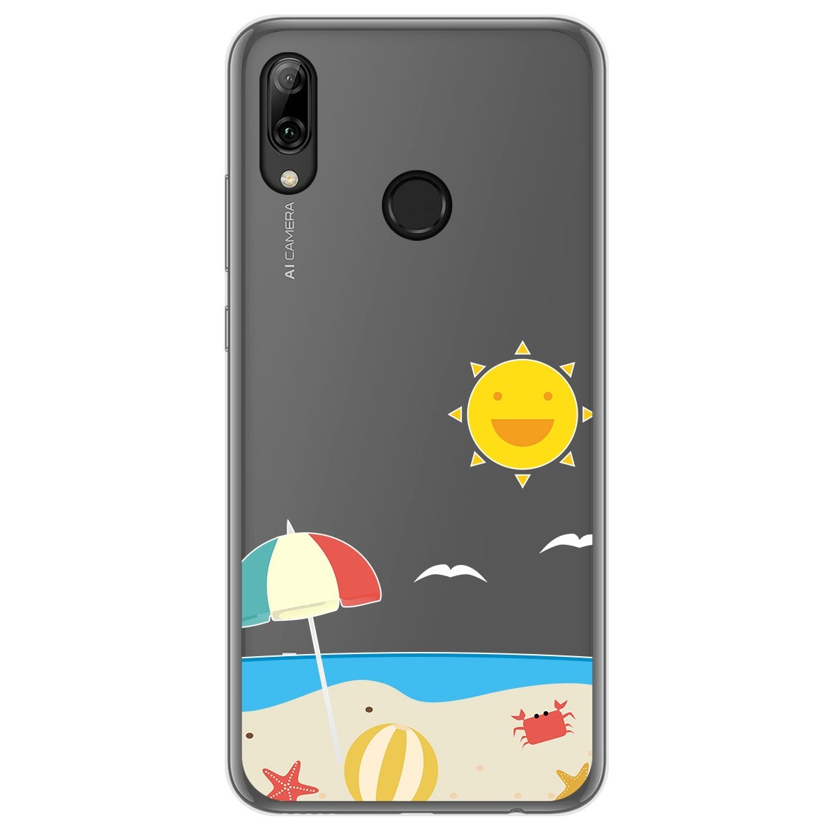 Funda Gel Transparente para Huawei P Smart 2019 / Honor 10 Lite diseño Playa Dibujos
