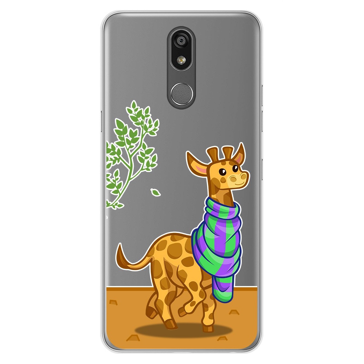 Funda Gel Transparente para Lg K40 diseño Jirafa Dibujos