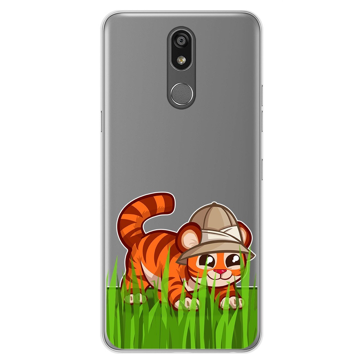 Funda Gel Transparente para Lg K40 diseño Tigre Dibujos