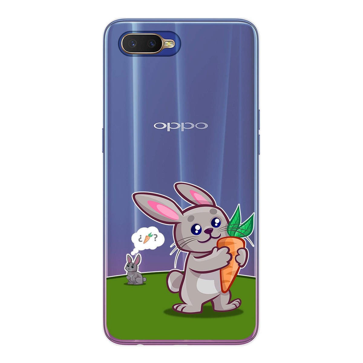 Funda Gel Transparente para Oppo RX17 Neo diseño Conejo Dibujos
