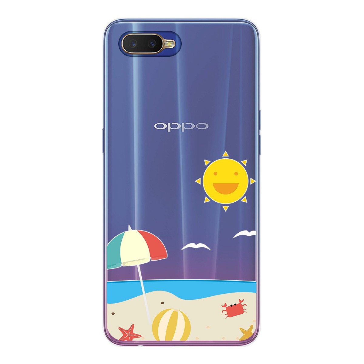 Funda Gel Transparente para Oppo RX17 Neo diseño Playa Dibujos