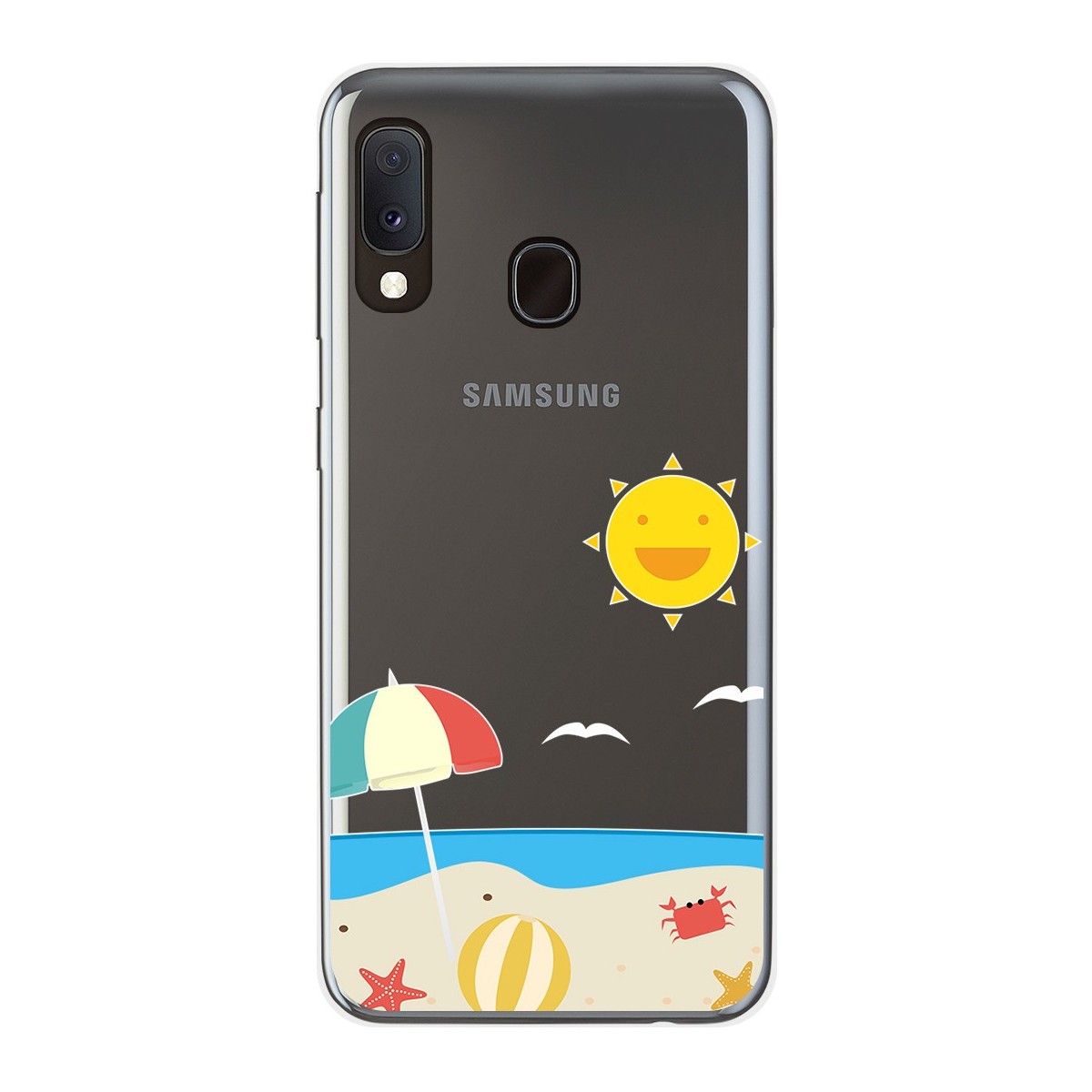 Funda Gel Transparente para Samsung Galaxy A20e 5.8 diseño Playa Dibujos