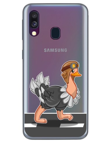 Funda Gel Transparente para Samsung Galaxy A40 diseño Avestruz Dibujos