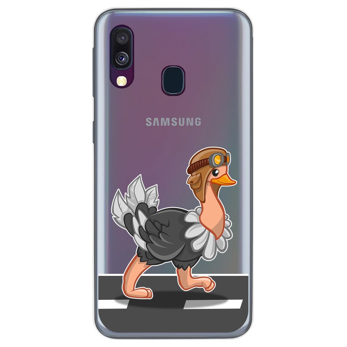 Funda Gel Transparente para Samsung Galaxy A40 diseño Avestruz Dibujos