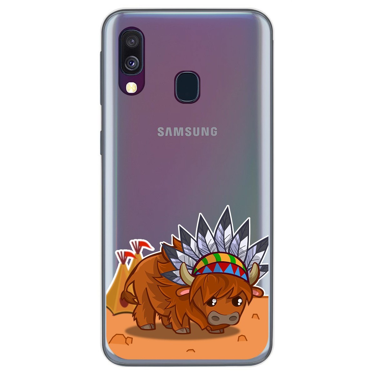 Funda Gel Transparente para Samsung Galaxy A40 diseño Bufalo Dibujos