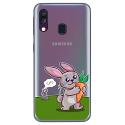 Funda Gel Transparente para Samsung Galaxy A40 diseño Conejo Dibujos