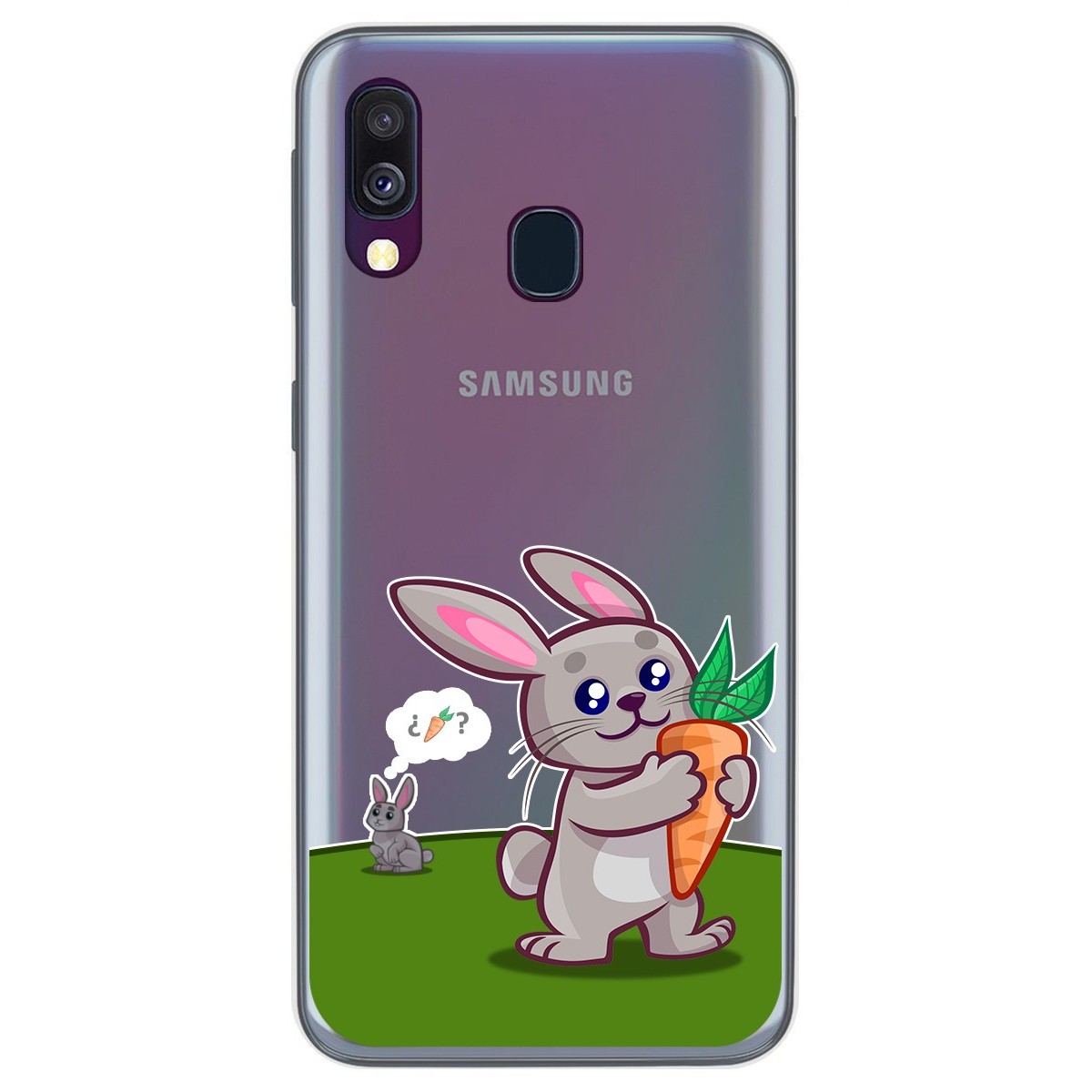 Funda Gel Transparente para Samsung Galaxy A40 diseño Conejo Dibujos
