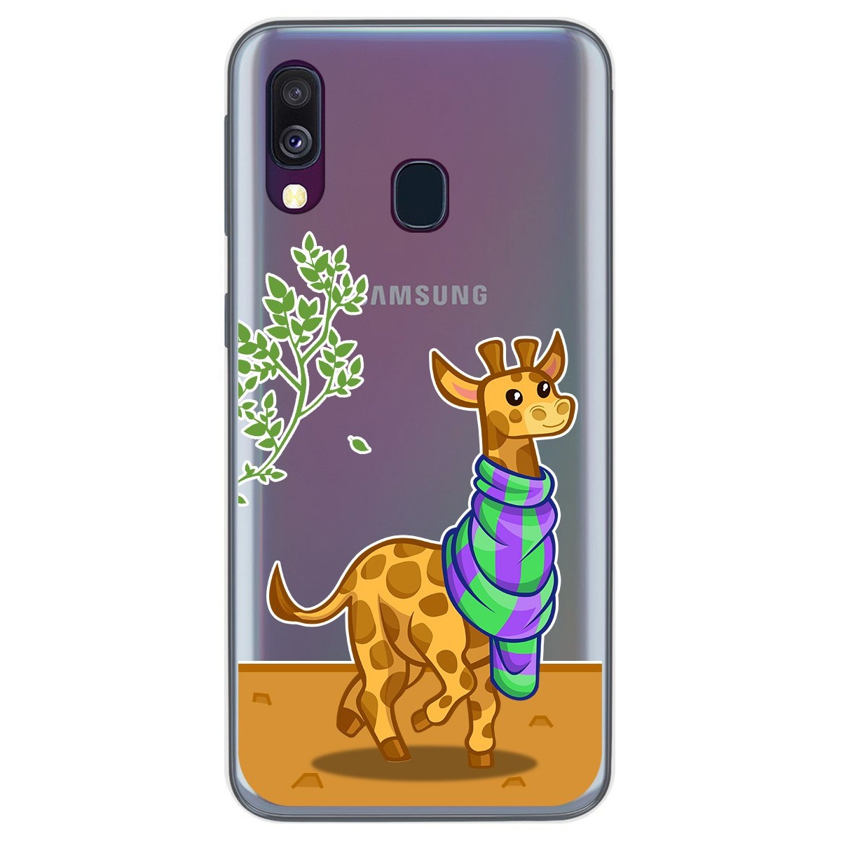 Funda Gel Transparente para Samsung Galaxy A40 diseño Jirafa Dibujos