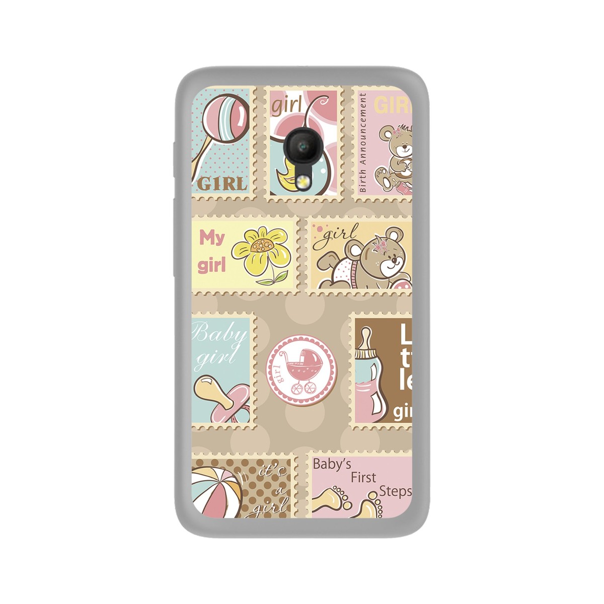 Funda Gel Tpu para Orange Rise 51 / Alcatel Pixi 4 (5) 4G / Vodafone Smart Turbo 7 Diseño Sellos Dibujos