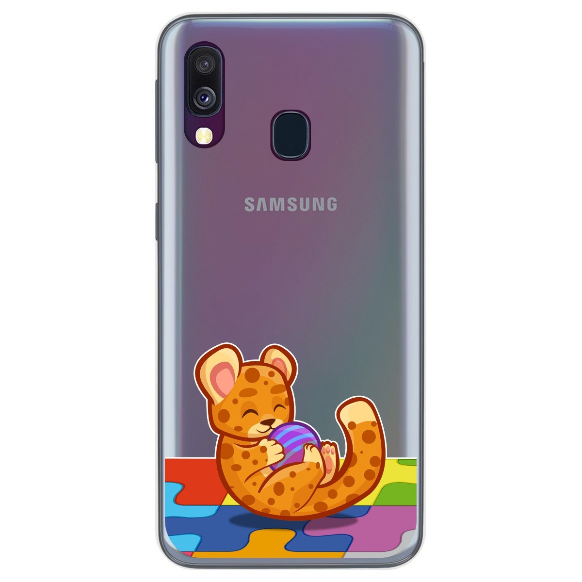 Funda Gel Transparente para Samsung Galaxy A40 diseño Leopardo Dibujos