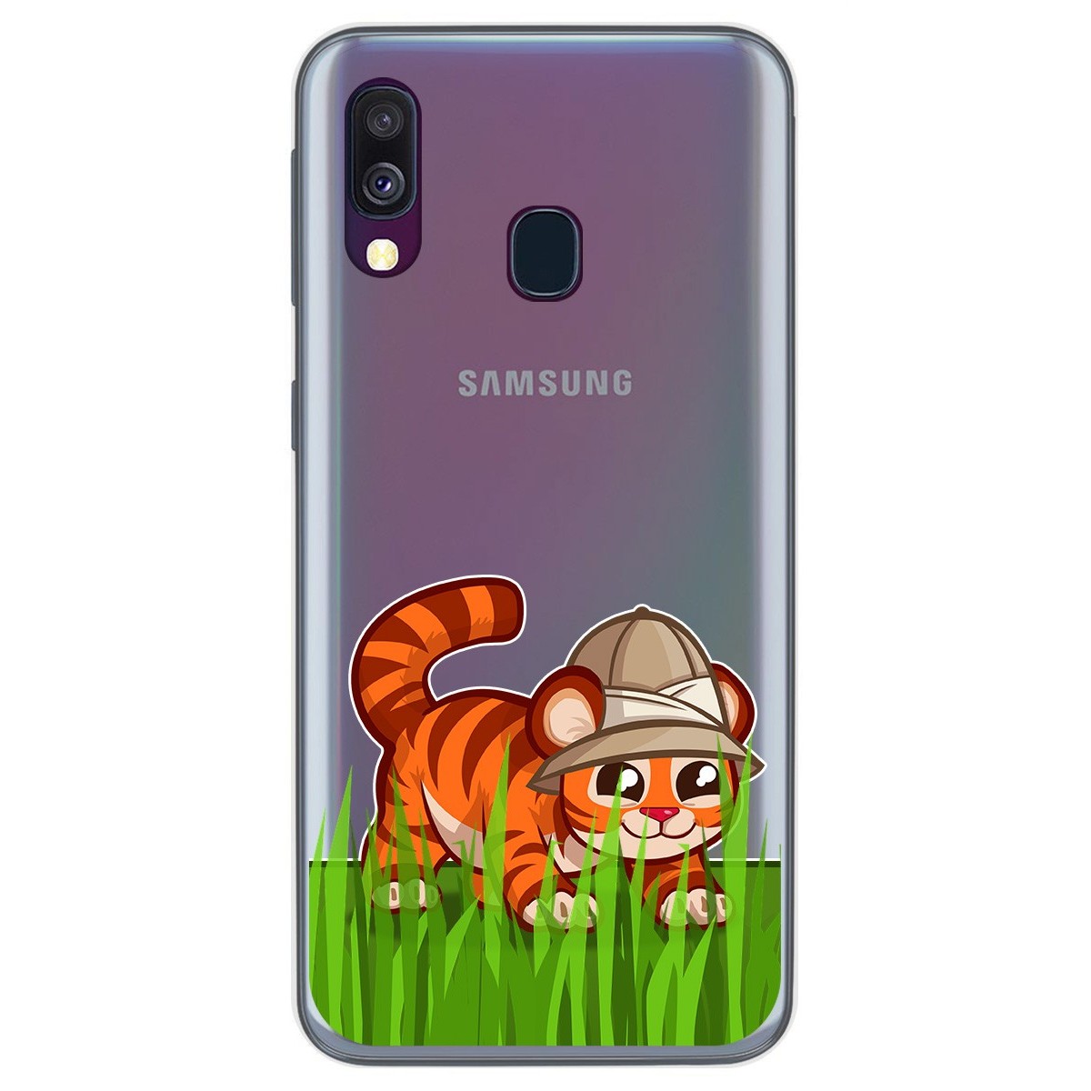 Funda Gel Transparente para Samsung Galaxy A40 diseño Tigre Dibujos