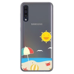 Funda Gel Transparente para Samsung Galaxy A50 / A50s / A30s diseño Playa Dibujos