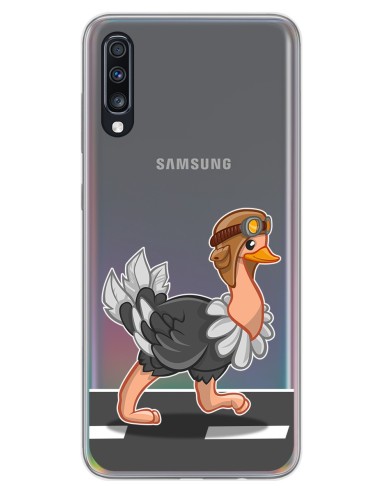 Funda Gel Transparente para Samsung Galaxy A70 diseño Avestruz Dibujos