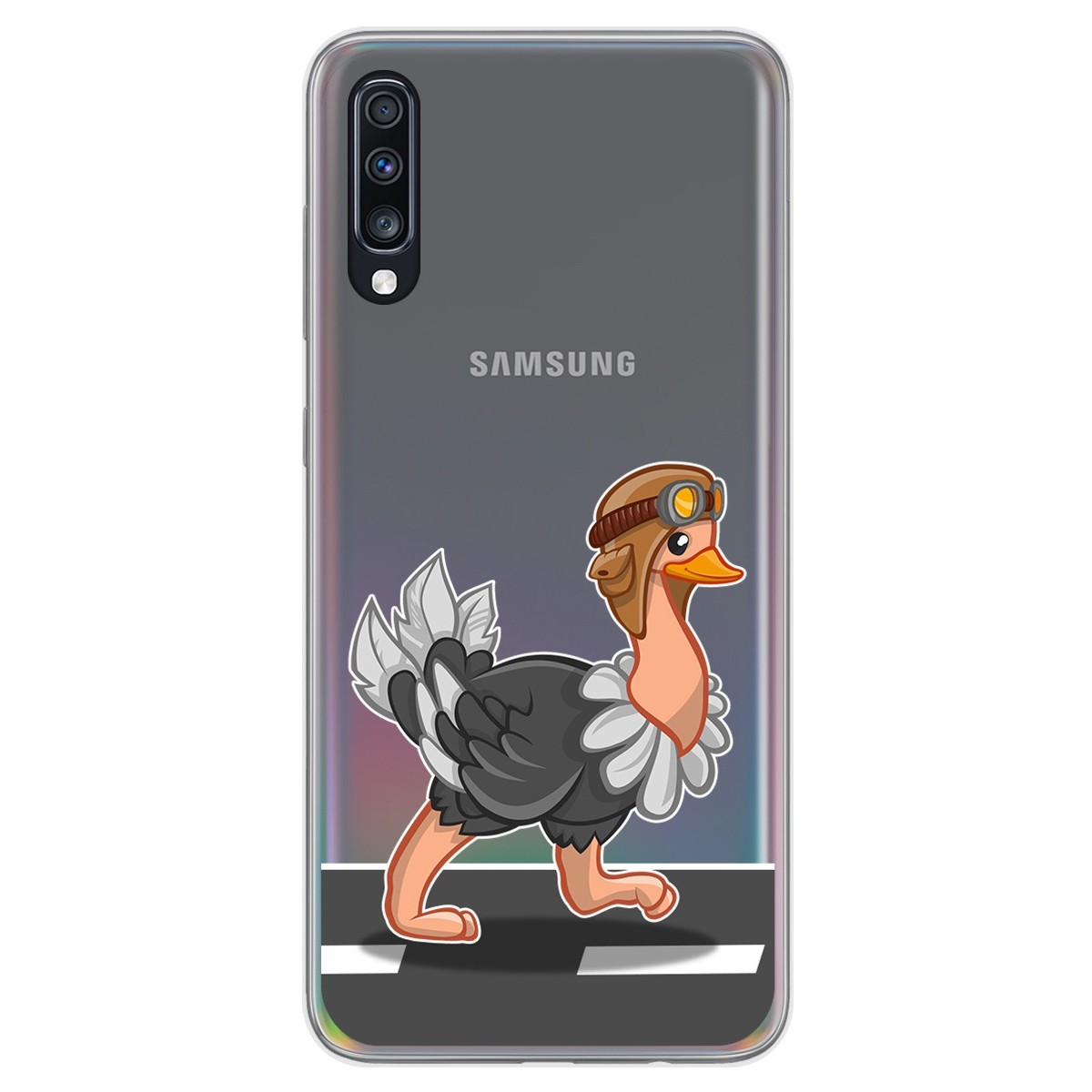 Funda Gel Transparente para Samsung Galaxy A70 diseño Avestruz Dibujos