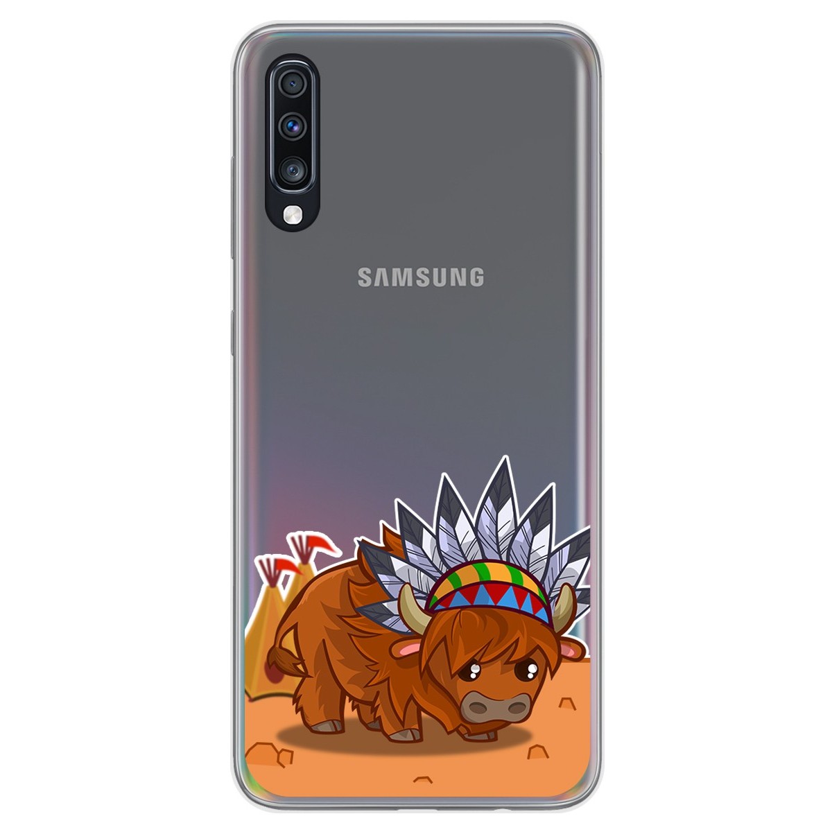 Funda Gel Transparente para Samsung Galaxy A70 diseño Bufalo Dibujos