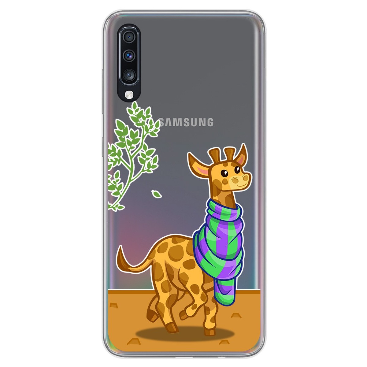 Funda Gel Transparente para Samsung Galaxy A70 diseño Jirafa Dibujos