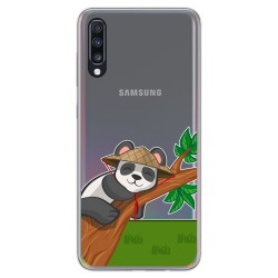 Funda Gel Transparente para Samsung Galaxy A70 diseño Panda Dibujos