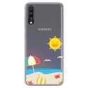 Funda Gel Transparente para Samsung Galaxy A70 diseño Playa Dibujos