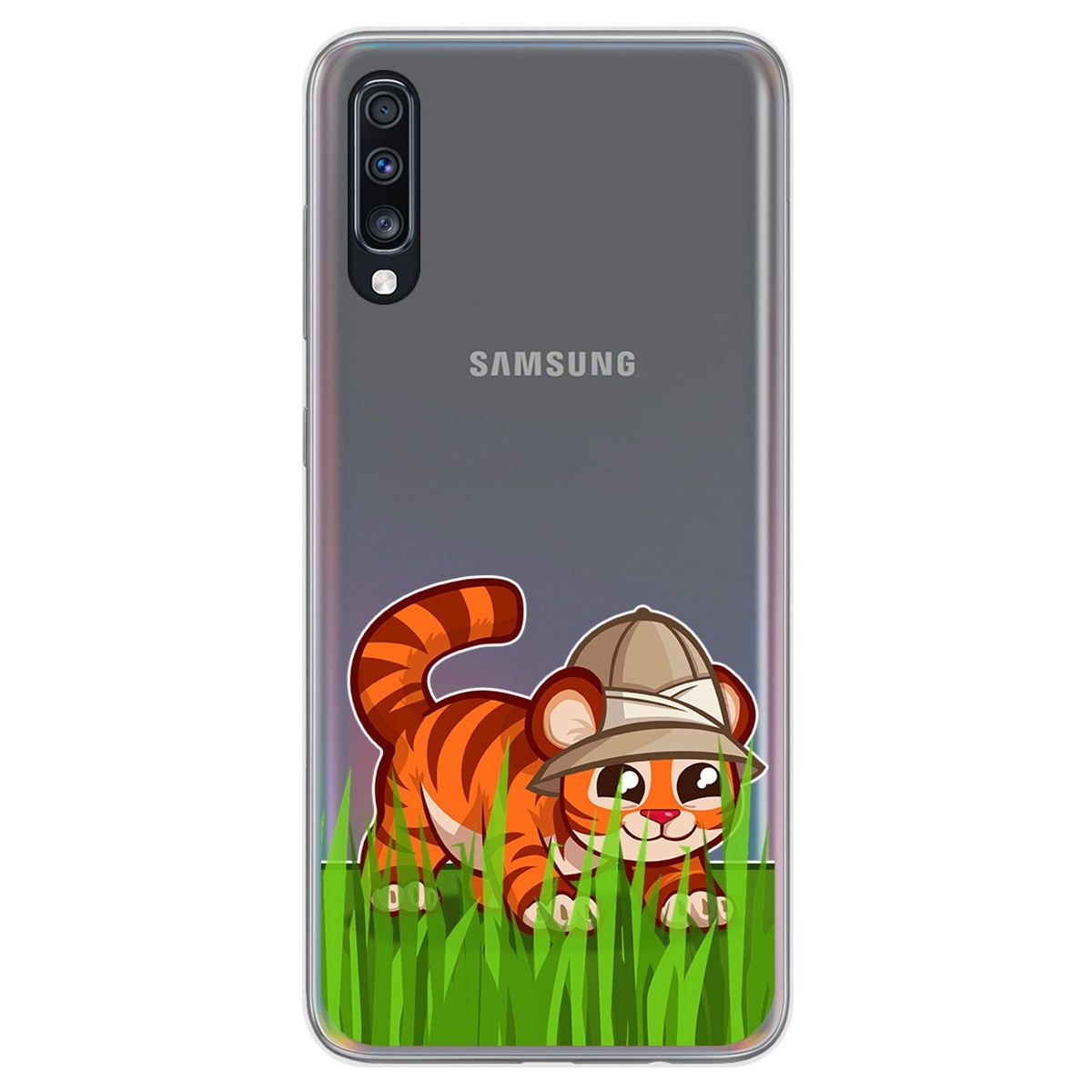 Funda Gel Transparente para Samsung Galaxy A70 diseño Tigre Dibujos