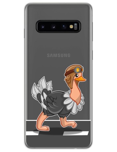 Funda Gel Transparente para Samsung Galaxy S10 diseño Avestruz Dibujos