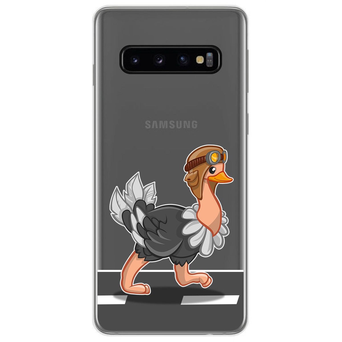 Funda Gel Transparente para Samsung Galaxy S10 diseño Avestruz Dibujos