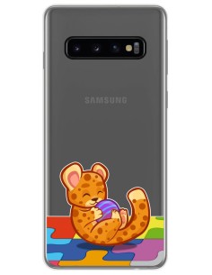 Funda Gel Transparente para Samsung Galaxy S10 diseño Leopardo Dibujos