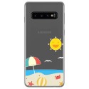 Funda Gel Transparente para Samsung Galaxy S10 diseño Playa Dibujos