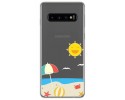 Funda Gel Transparente para Samsung Galaxy S10 diseño Playa Dibujos