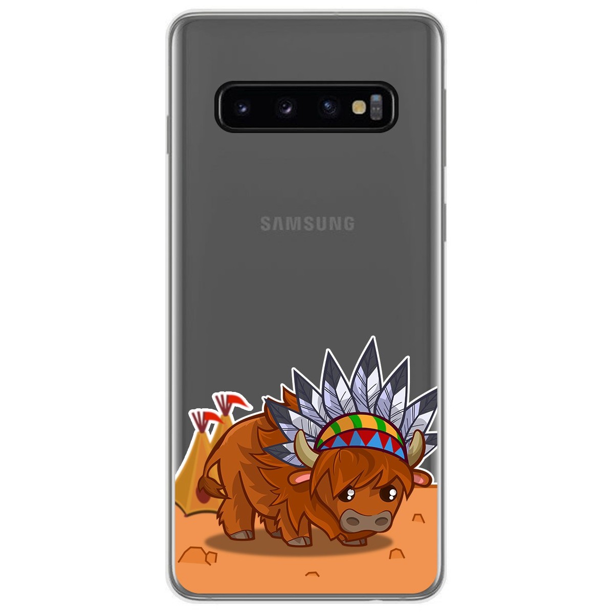 Funda Gel Transparente para Samsung Galaxy S10 Plus diseño Bufalo Dibujos