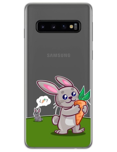 Funda Gel Transparente para Samsung Galaxy S10 Plus diseño Conejo Dibujos