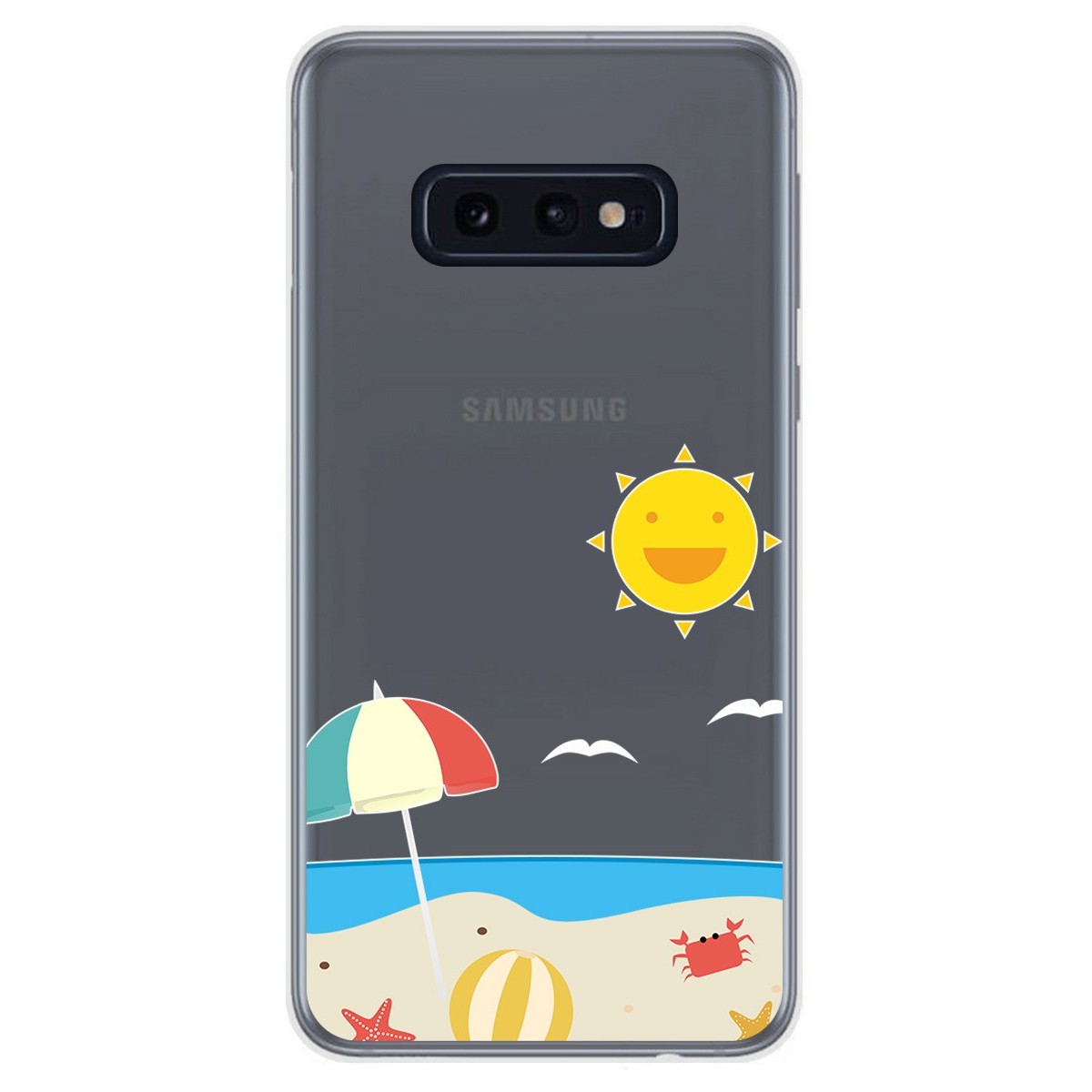 Funda Gel Transparente para Samsung Galaxy S10e diseño Playa Dibujos