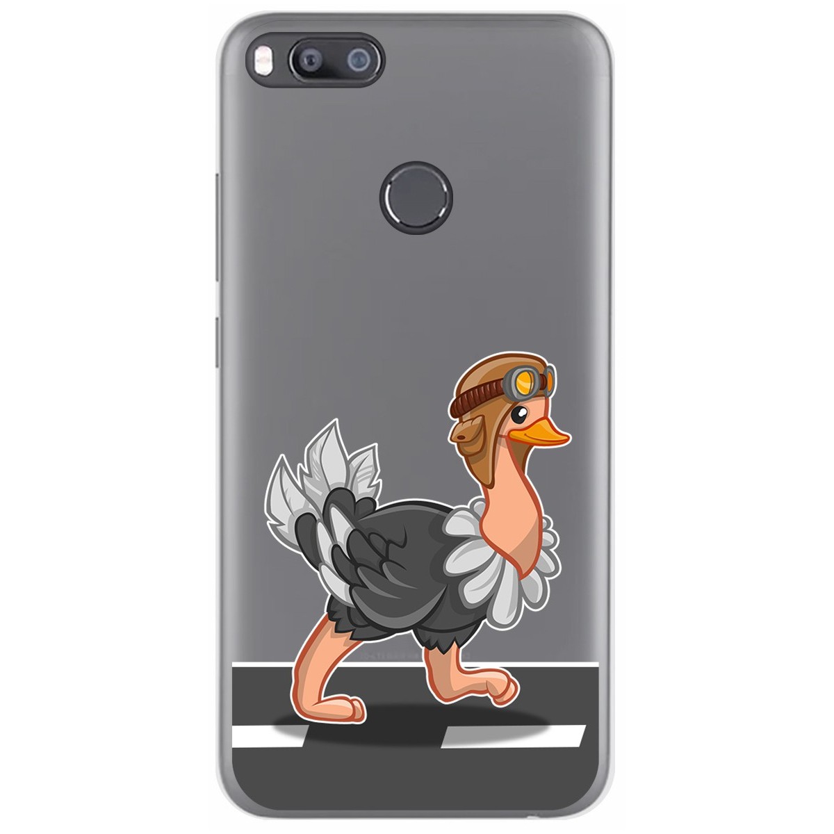 Funda Gel Transparente para Xiaomi Mi 5X / Mi A1 diseño Avestruz Dibujos