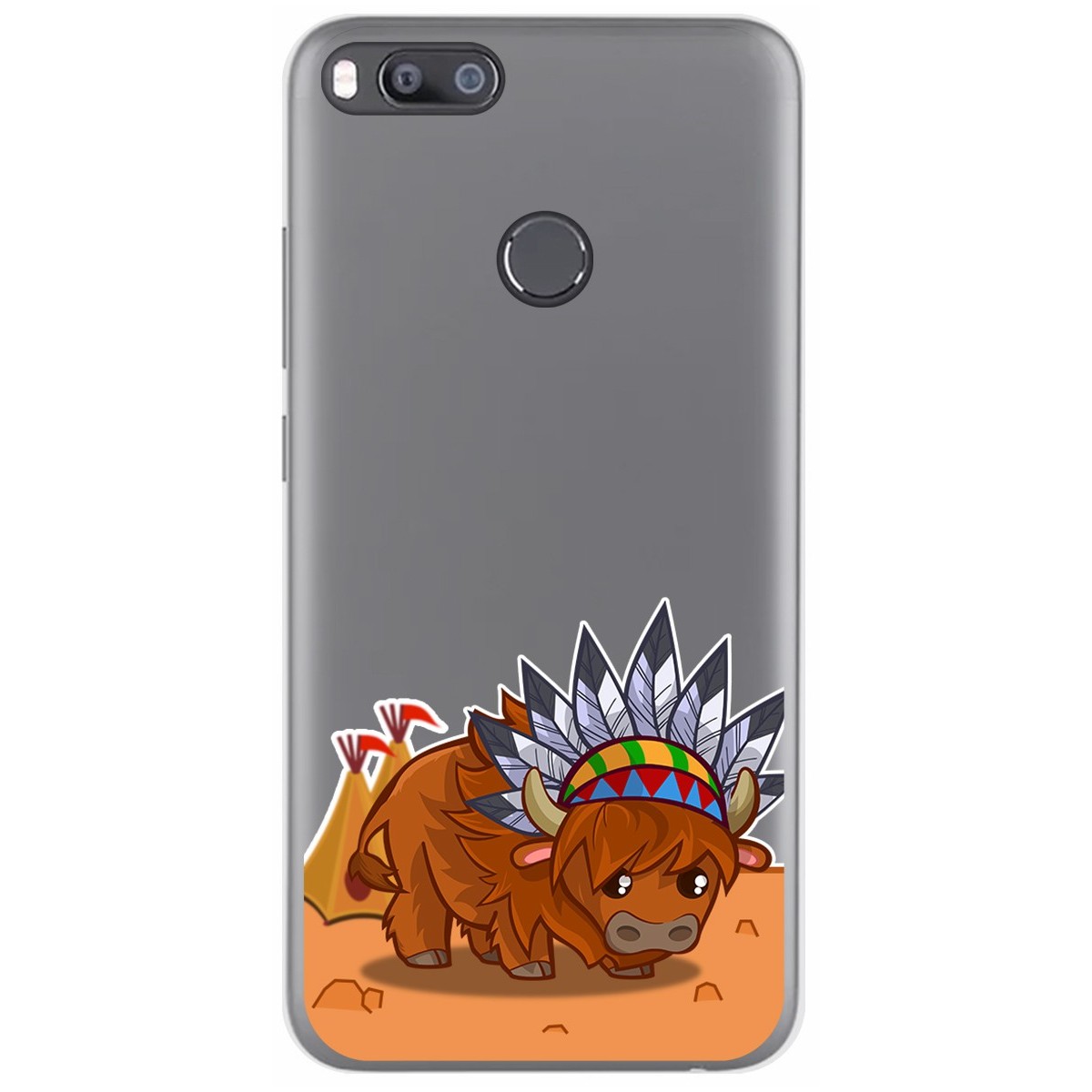 Funda Gel Transparente para Xiaomi Mi 5X / Mi A1 diseño Bufalo Dibujos