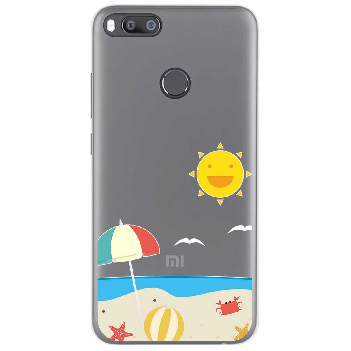 Funda Gel Transparente para Xiaomi Mi 5X / Mi A1 diseño Playa Dibujos