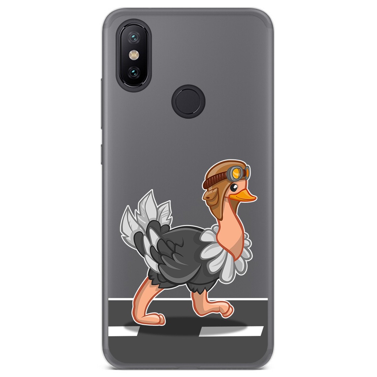 Funda Gel Transparente para Xiaomi Mi 6X / Mi A2 diseño Avestruz Dibujos