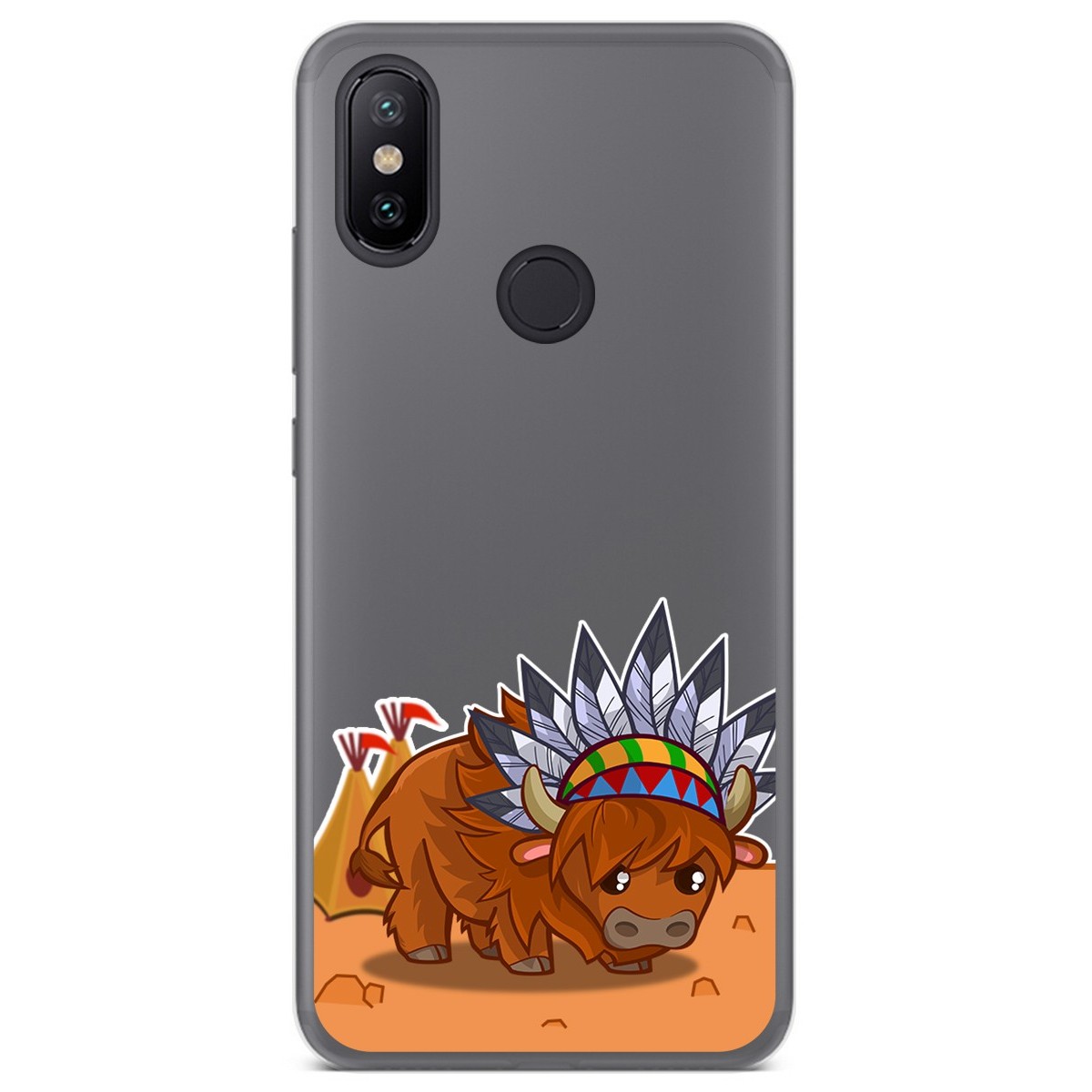 Funda Gel Transparente para Xiaomi Mi 6X / Mi A2 diseño Bufalo Dibujos