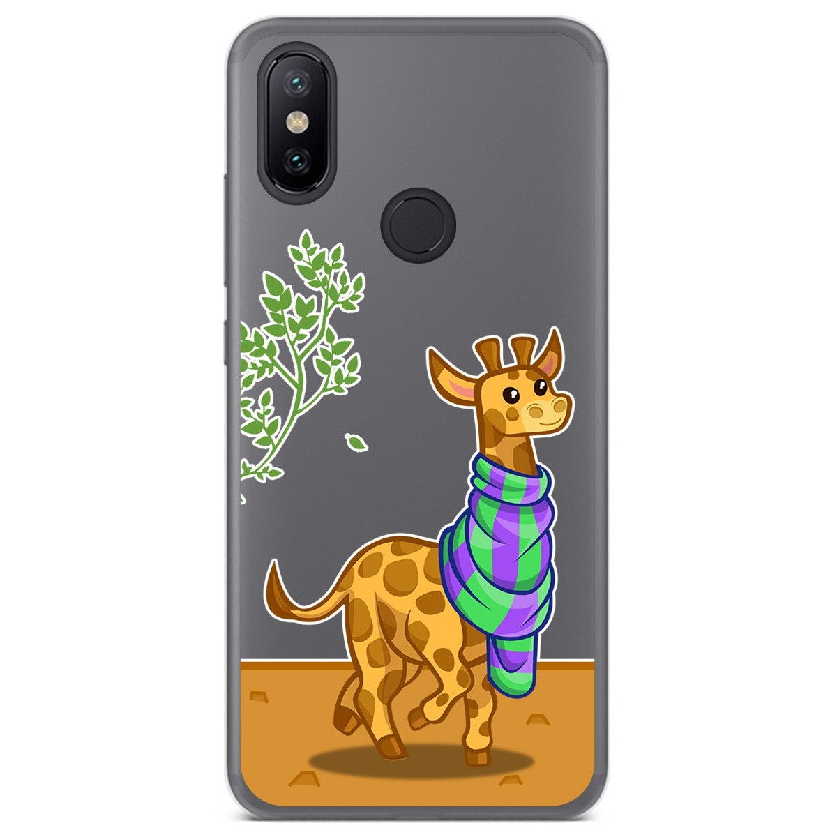 Funda Gel Transparente para Xiaomi Mi 6X / Mi A2 diseño Jirafa Dibujos