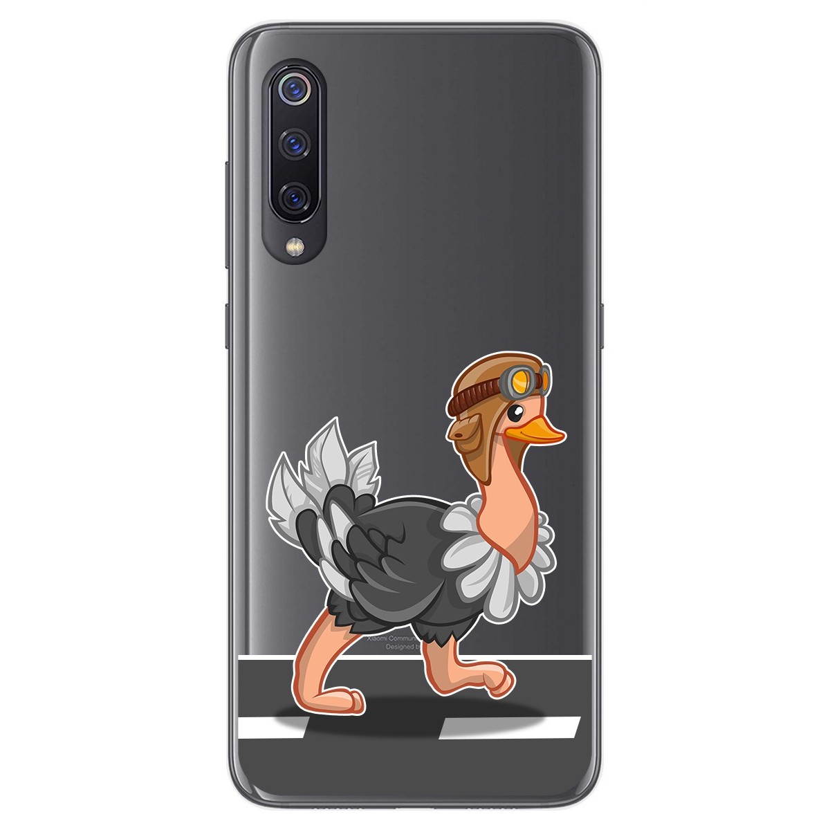 Funda Gel Transparente para Xiaomi Mi 9 diseño Avestruz Dibujos