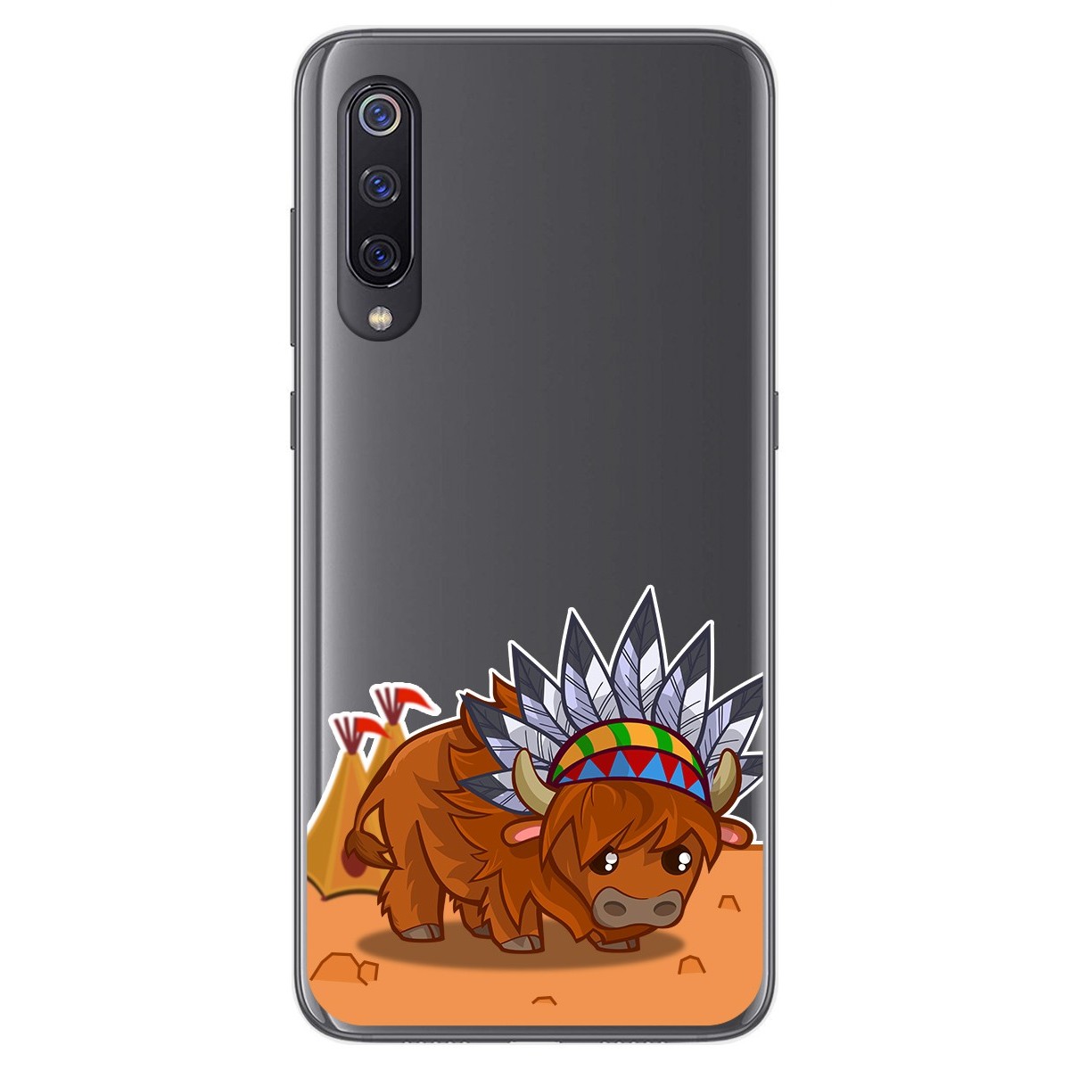 Funda Gel Transparente para Xiaomi Mi 9 diseño Bufalo Dibujos