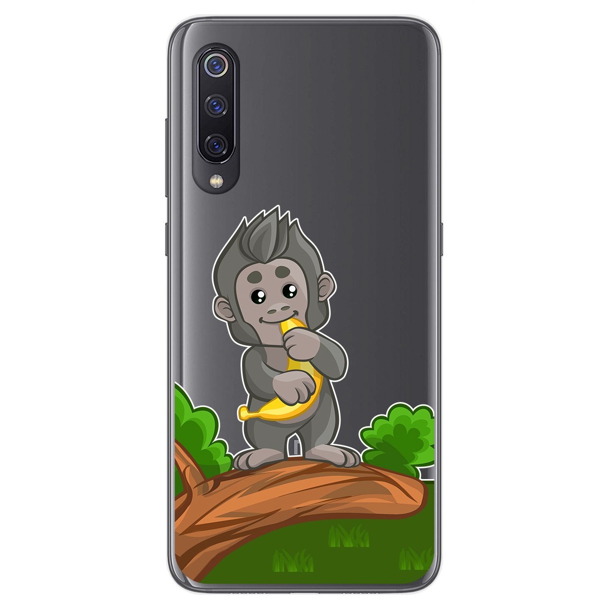 Funda Gel Transparente para Xiaomi Mi 9 diseño Mono Dibujos