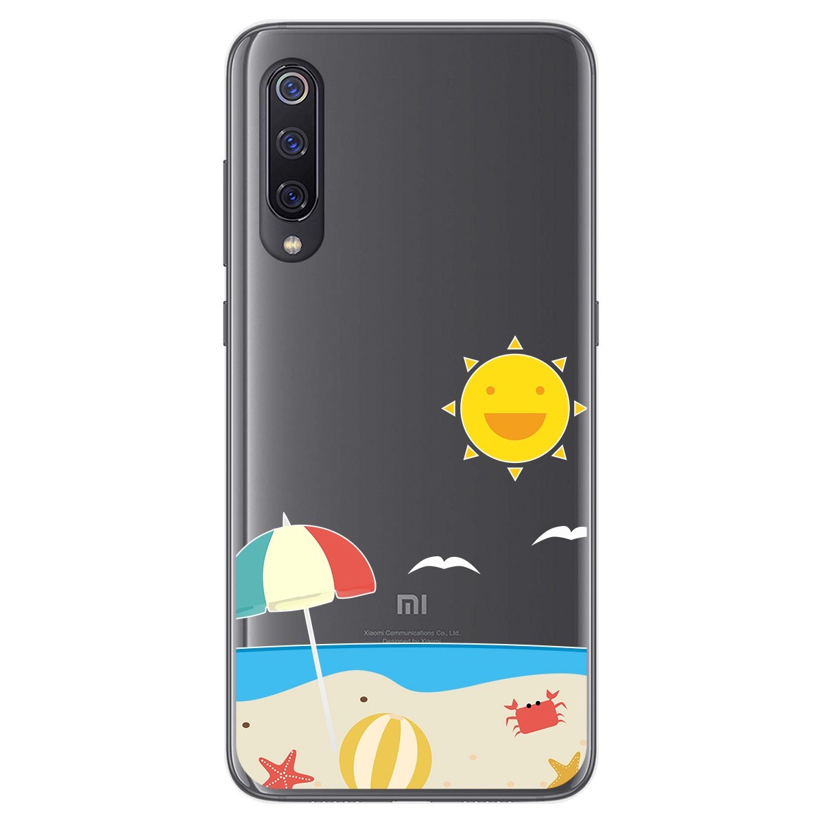 Funda Gel Transparente para Xiaomi Mi 9 diseño Playa Dibujos