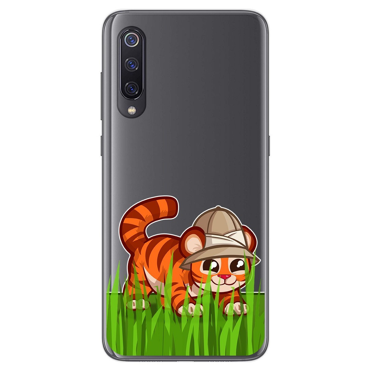 Funda Gel Transparente para Xiaomi Mi 9 diseño Tigre Dibujos