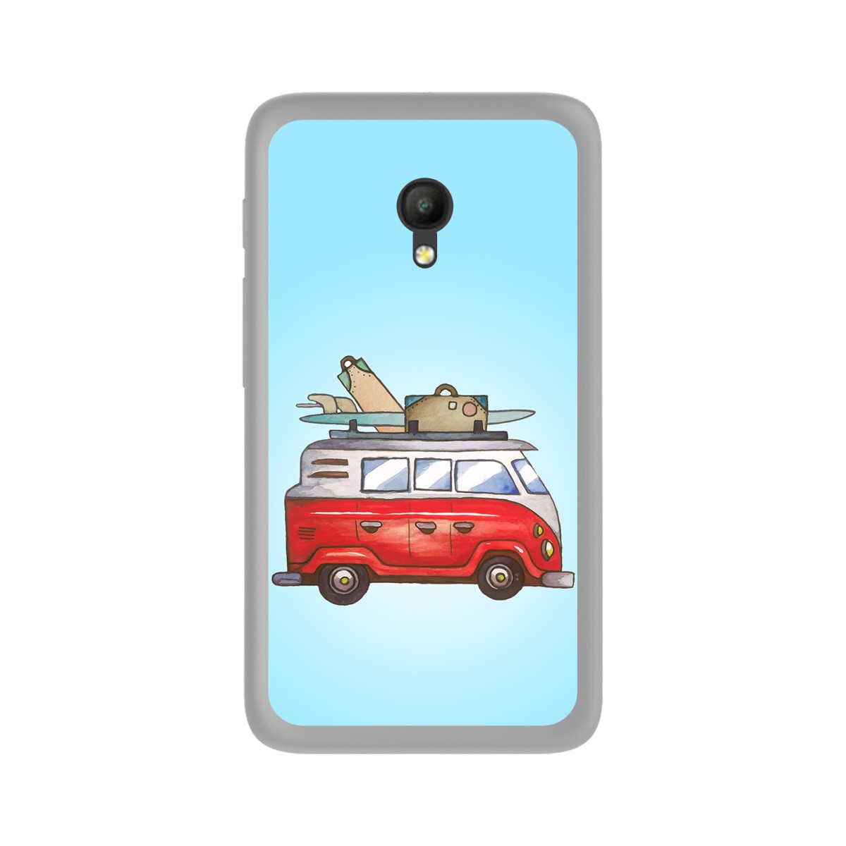 Funda Gel Tpu para Orange Rise 51 / Alcatel Pixi 4 (5) 4G / Vodafone Smart Turbo 7 Diseño Furgoneta Dibujos