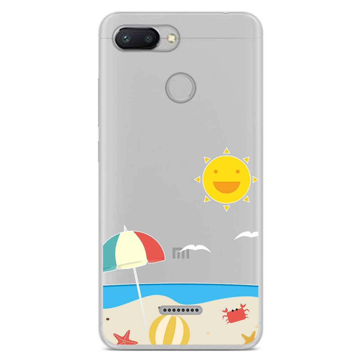 Funda Gel Transparente para Xiaomi Redmi 6 diseño Playa Dibujos