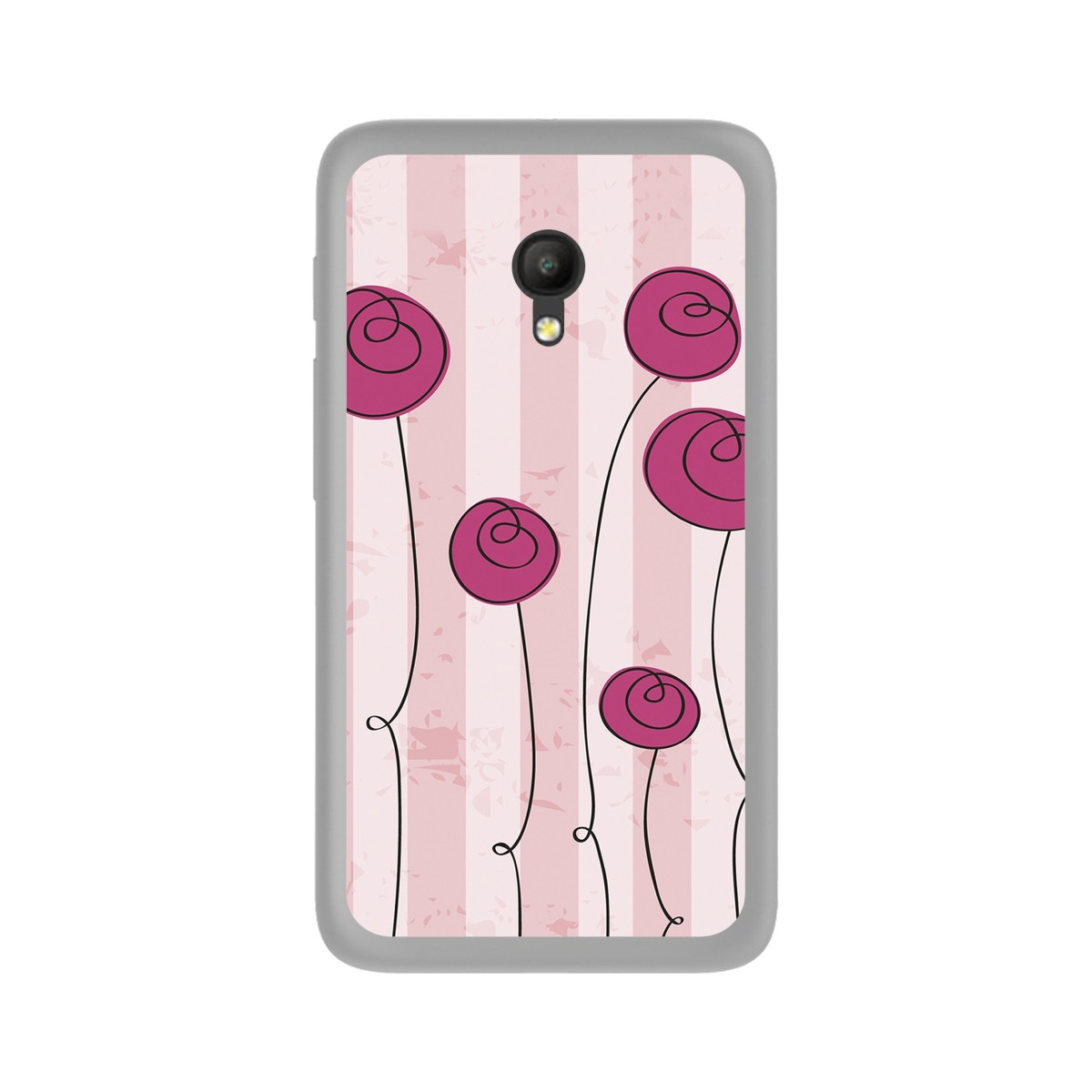 Funda Gel Tpu para Orange Rise 51 / Alcatel Pixi 4 (5) 4G / Vodafone Smart Turbo 7 Diseño Flores Vintage Dibujos