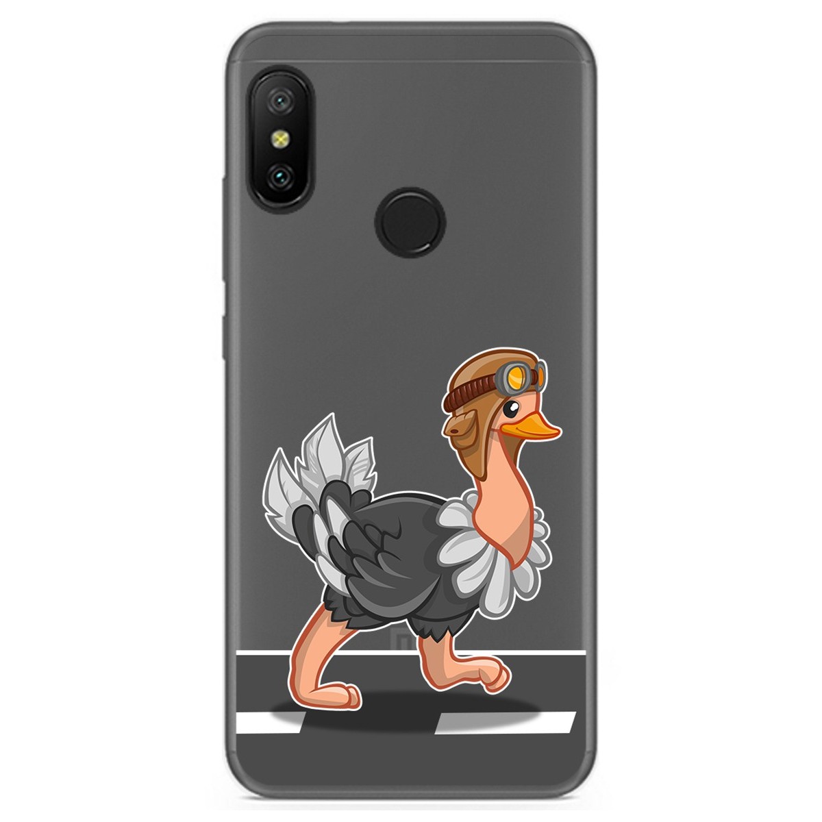 Funda Gel Transparente para Xiaomi Redmi 6 Pro / Mi A2 Lite diseño Avestruz Dibujos